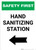 Safety First: Hand Sanitizing Station Left with Arrow Portrait - Wall Sign