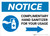 Notice: Complimentary Hand Sanitizer For Your Usage - Right Arrow Landscape - Wall Sign