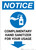 Notice: Complimentary Hand Sanitizer For Your Usage Down Arrow Portrait - Wall Sign