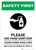 Safety First: Please Use Hand Sanitizer - Clean Hands Save Lives Portrait - Wall Sign