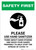 Safety First: Please Use Hand Sanitizer and Think About Hand Hygiene Portrait - Wall Sign