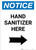 Notice: Hand Sanitizer Here Right Arrow Portrait - Wall Sign