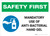 Safety First: Mandatory Use Of Anti-Bacterial Hand Gel with Icon Landscape - Wall Sign