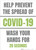 Help Prevent The Spread COVID-19 Wash Hands Portrait - Wall Sign