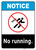 Notice: No Running ANSI - Wall Sign