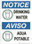 Notice: Drinking Water Agua Potable - Wall Sign