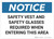 Notice: Safety Vest Glasses Required - Wall Sign