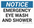 Notice: Emergency Eye Wash Shower - Wall Sign