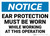 Notice: Ear Protection While Working Operation - Wall Sign