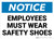 Notice: Employees Must Wear Safety Shoes - Wall Sign