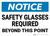 Notice: Safety Glasses Required Beyond This Point - Wall Sign