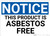Notice: Public Health Product is Asbestos Free - Wall Sign