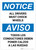 Notice: All Drivers Must Chock Wheels Bilingual Spanish - Wall Sign