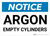 Notice: Argon Empty Cylinders - Wall Sign