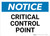 Notice: Critical Control Point - Wall Sign