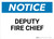 Notice: Deputy Fire Chief - Wall Sign