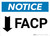 Notice: FACP Down Arrow - Wall Sign