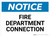 Notice: Fire Department Connection - Wall Sign
