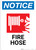 Notice: Fire Hose and Fire with Icon - Wall Sign
