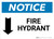 Notice: Fire Hydrant with Arrow Down - Wall Sign