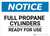 Notice: Full Propane Cylinders Ready for Use - Wall Sign