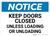 Notice: Keep Doors Closed Unless Loading Or Unloading - Wall Sign
