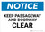 Notice: Keep Passageway And Doorway Clear - Wall Sign