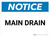 Notice: Main Drain - Wall Sign
