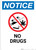 Notice: No Drugs with Icon - Wall Sign