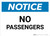Notice: No Passengers - Wall Sign