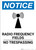 Notice: Radio Frequency Fields No Trespassing with Icon - Wall Sign