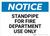 Notice: Standpipe For Fire Department Use Only - Wall Sign