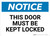 Notice: This Door Must Be Kept Locked - Wall Sign
