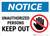 Notice: Admittance Unauthorized Persons Keep Out Prohibition Icon Landscape - Wall Sign