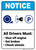 Notice: All Drivers Must Chock Wheels Wheel Chock Key Parking Icon Portrait ANSI - Wall Sign
