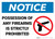Notice: Possession Of Firearms Strictly Forbidden Firearm Prohibition Icon Landscape - Wall Sign
