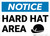 Notice: Hard Hat Area Hard Hat Icon Landscape - Wall Sign