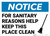 Notice: For Sanitary Reasons Help Keep Place Clean Broom Icon Landscape - Wall Sign