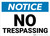 Notice: No Trespassing Large Font Landscape - Wall Sign