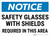 Notice: PPE Safety Glasses Shields Required in Area Landscape - Wall Sign