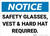 Notice: Safety Glasses Vest And Hard Hat Required Landscape - Wall Sign