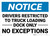 Notice: Drivers Restricted Truck Loading Dock Only No Exceptions Landscape - Wall Sign