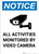 Notice: All Activities Monitored by Video Camera - Portrait Wall Sign