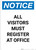 Notice: All Visitors Must Register At Office - Portrait Wall Sign