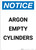 Notice: Argon Empty Cylinders - Portrait Wall Sign