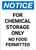 Notice: Chemical Storage Only No Food Permitted - Portrait Wall Sign