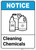Notice: Cleaning Chemicals ANSI with Icon - Portrait Wall Sign