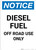 Notice: Diesel Fuel Off Road Use Only - Portrait Wall Sign
