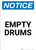 Notice: Empty Drums - Portrait Wall Sign