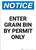 Notice: Enter Grain Bin By Permit Only - Portrait Wall Sign